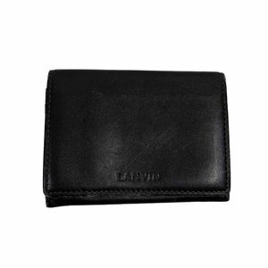 Lanvin Wallet Credit Card Black Bi-Fold Money Holder Leather Mens Billfold